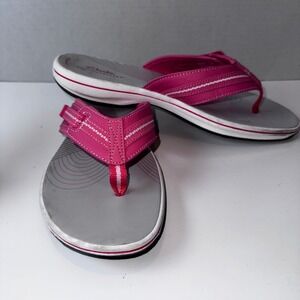 Clarks Brinkley Jazzh Sandals Womens 10 Pink Cloudsteppers Flip Flop Thong